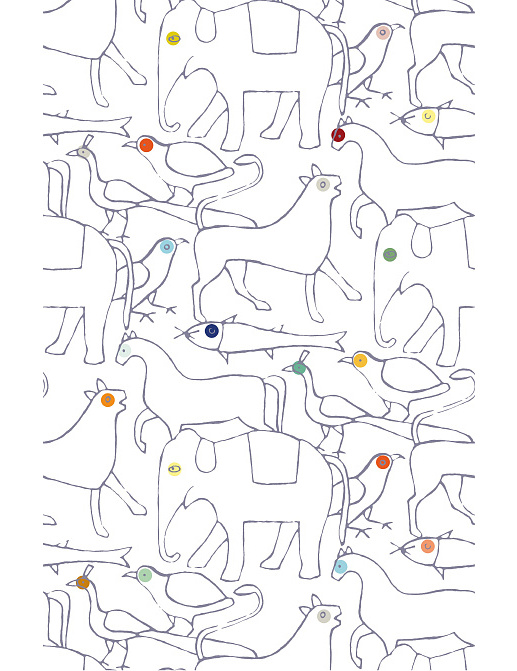 Панно и фотообои Bien Fait Papier Peint Animals/Anthracite
