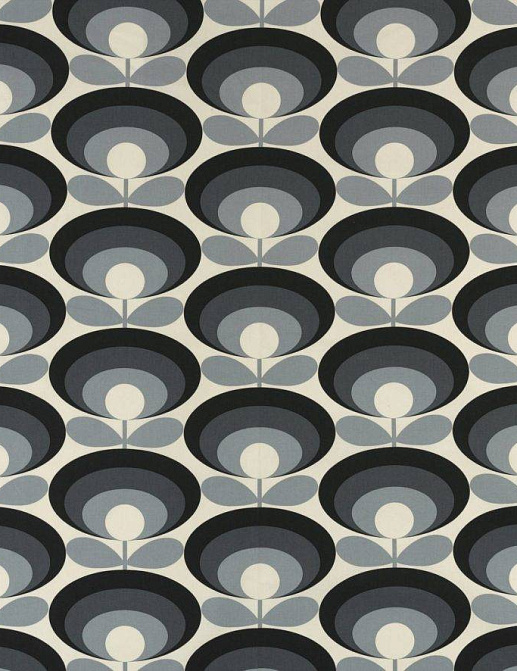 Ткань Orla Kiely Prints-Volume One SeventiesFlowerOval/CoolGrey