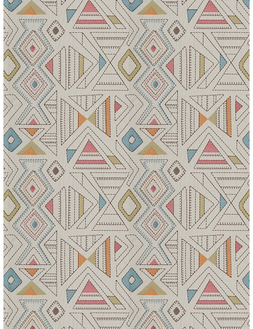 Ткань Fabricut Chromatics Vol.XXV Coral Agolli geo/Garden