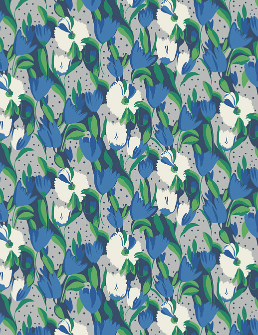 Ткань Blendworth Bazaar Tulip Reign/Blue Moon