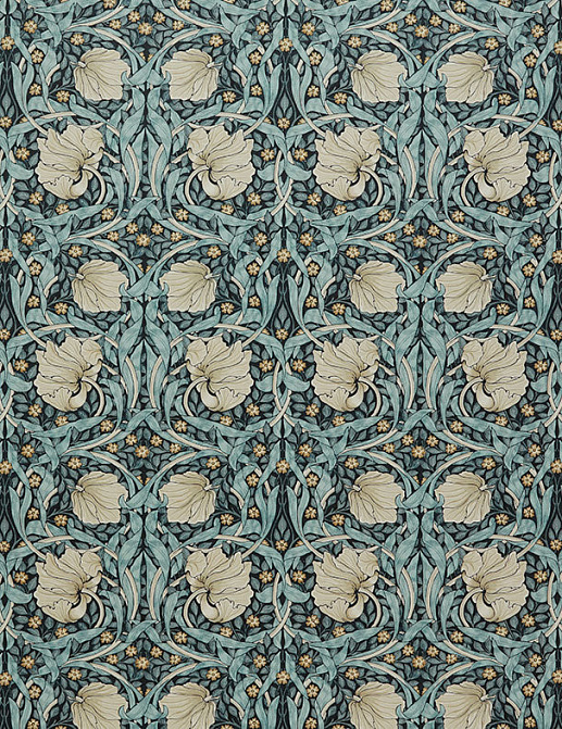 Ткань William Morris At Home Kelmscott Gardens Volume I Pimpernel Velvet/Indigo