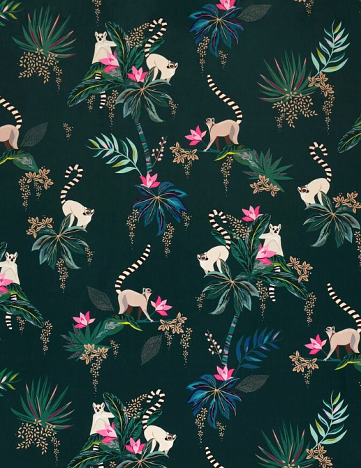 Ткань Sara Miller Volume 1 LemurVelvetForestGreen