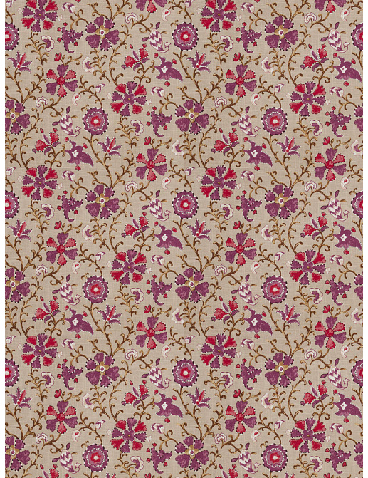 Ткань Fabricut Isabelle Borchgrave Mulberry Cheval/Mulberry