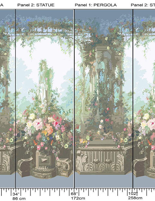 Панно и фотообои Nicolette Mayer Regence Redux Jardin Defosse/Chantilly