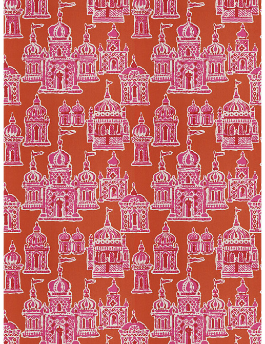 Ткань Stroheim Dana Gibson Prints II Occidental/Pink Persimmon