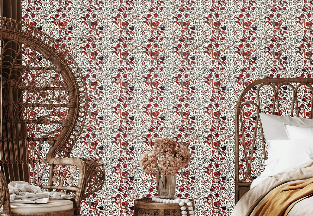 Панно и фотообои Iksel Repeat Design Wallpapers Indienne RW306/cr52/Red