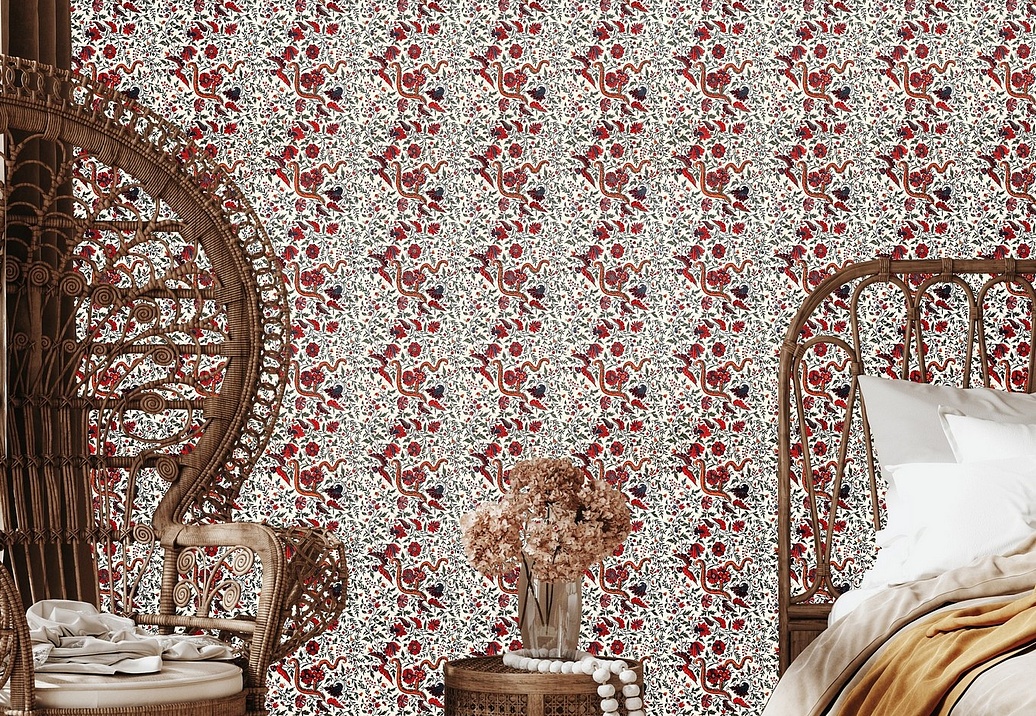 Панно и фотообои Iksel Repeat Design Wallpapers Indienne RW306/cr52/Red
