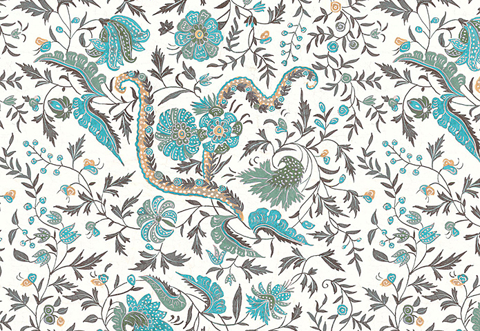 Панно и фотообои Iksel Repeat Design Wallpapers Indienne RW306/cr53/Turquoise