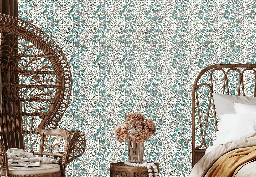 Панно и фотообои Iksel Repeat Design Wallpapers Indienne RW306/cr53/Turquoise