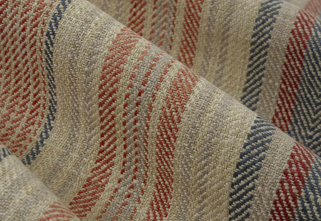 Ткань Fabricut Checks&Stripes Avalon Lane Wildfire/HennaBlue