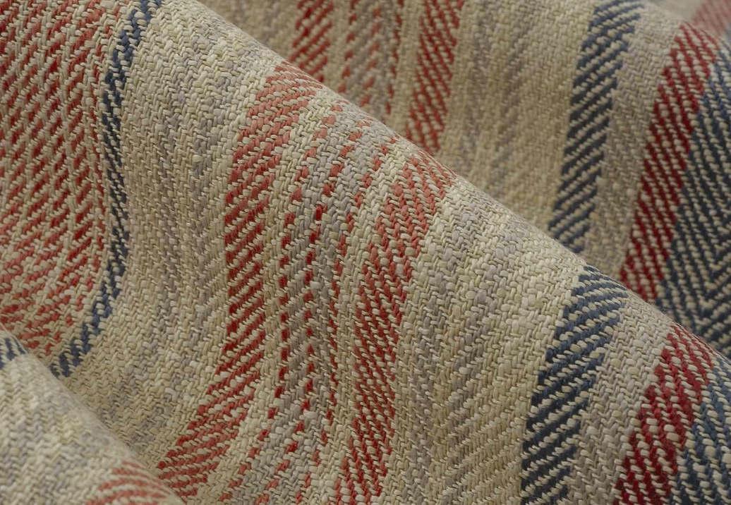 Ткань Fabricut Checks&Stripes Avalon Lane Wildfire/HennaBlue