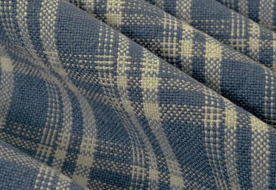 Ткань Fabricut Checks&Stripes Avalon Lane Tornado/Indigo