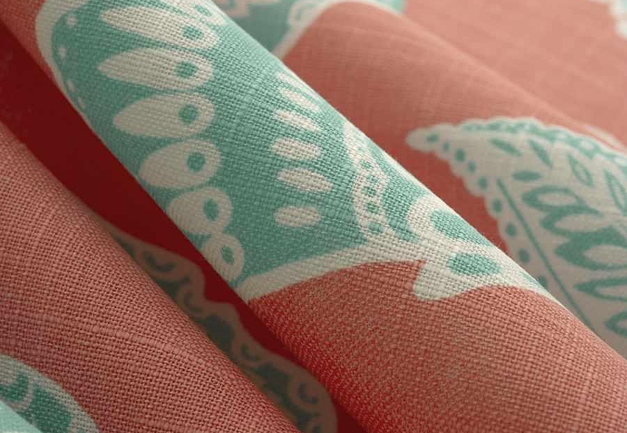 Ткань Trend Echo Citrus/Coral 05133/CoralAqua