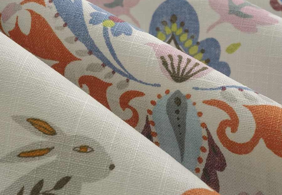 Ткань Trend Echo Citrus/Coral 05132/LinenMulti