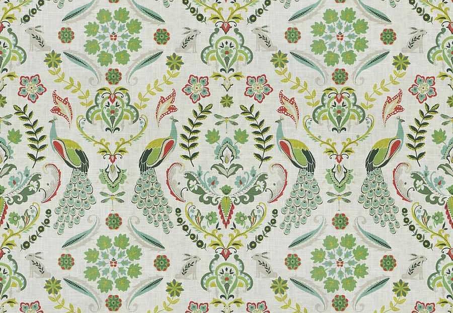Ткань Trend Echo Citrus/Coral 05132/GreenGarden