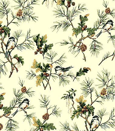 Обои Jaima Brown Retreat Chickadee-Ivory