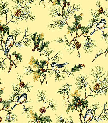 Обои Jaima Brown Retreat Chickadee-Pale-Yellow