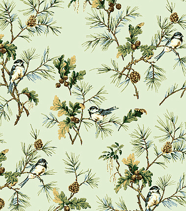 Обои Jaima Brown Retreat Chickadee-Spring-Green
