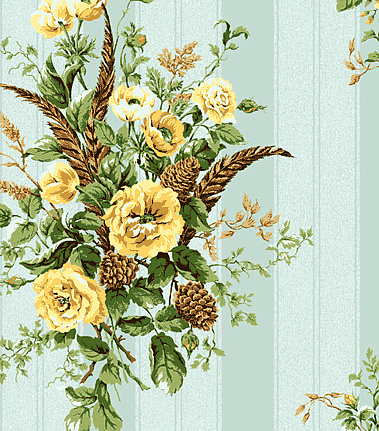 Обои Jaima Brown Retreat Woodland-Floral-Robins-Egg-Blue