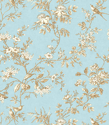 Обои Jaima Brown Chanticleer Avignon-Aqua-Brown