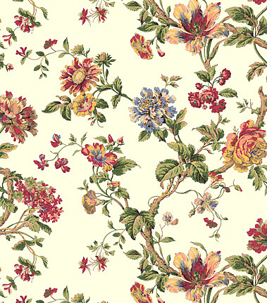 Обои Jaima Brown Chanticleer Madeline-Creme-Blue