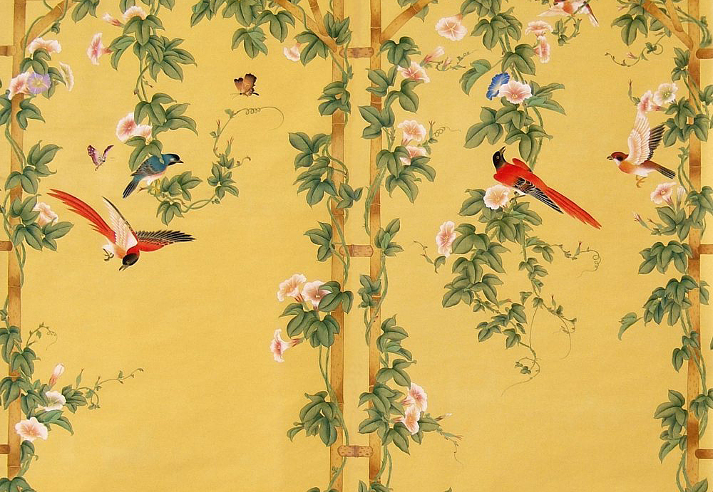 Обои Paul Montgomery Studio Fine Painted Wallpapers Birds in the Shade