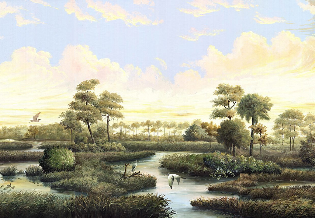 Обои Paul Montgomery Studio Fine Painted Wallpapers Low Country