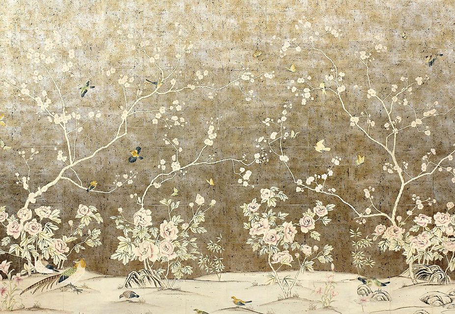 Обои Paul Montgomery Studio Fine Painted Wallpapers Peonies and Blossoms