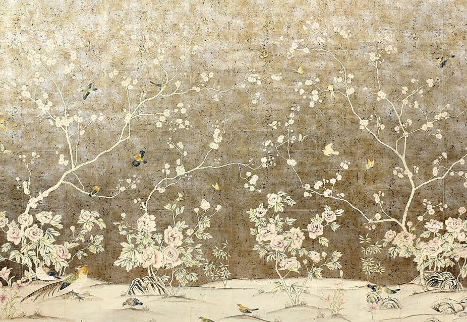 Обои Paul Montgomery Studio Fine Painted Wallpapers Peonies and Blossoms
