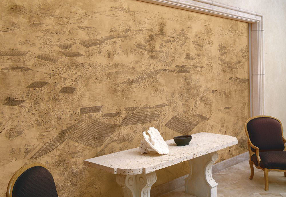 Обои Paul Montgomery Studio Fine Painted Wallpapers Town in Song Dynasty