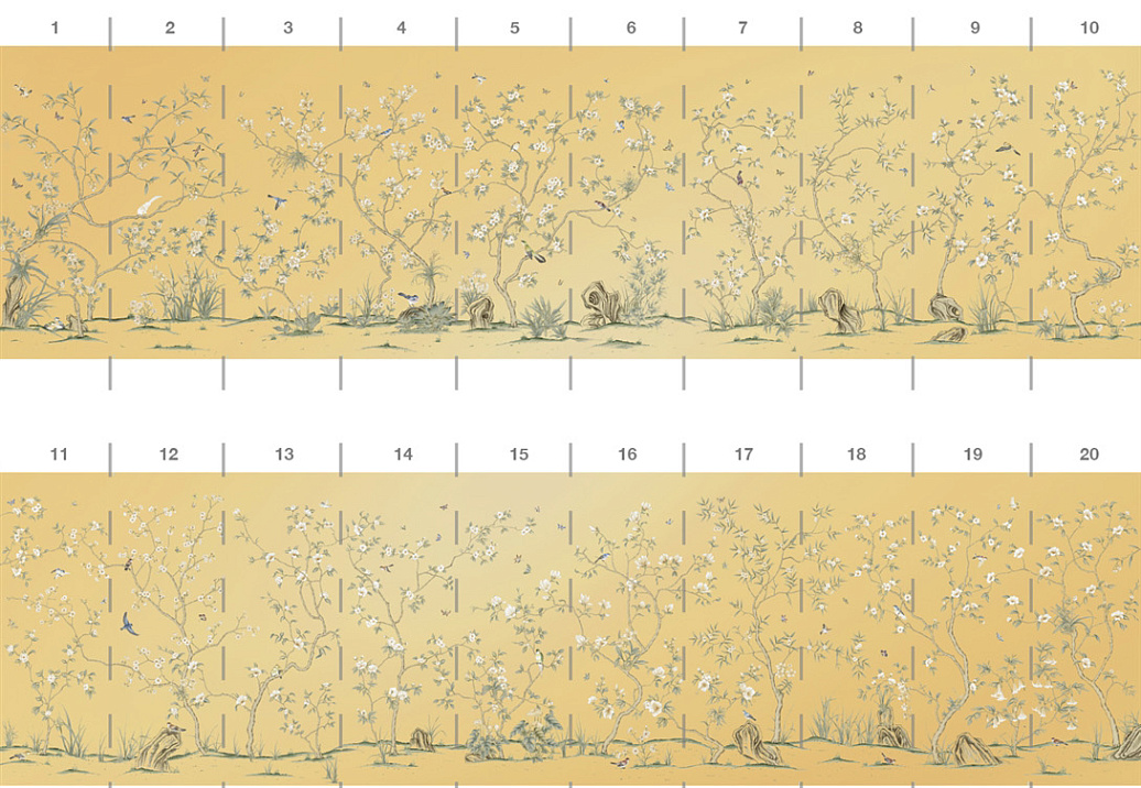 Обои Paul Montgomery Studio Endur Collection (Mural Sources) E-CH-080-GN1-GS/Gold