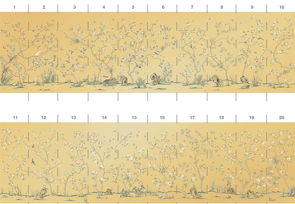 Обои Paul Montgomery Studio Endur Collection (Mural Sources) E-CH-080-GN1-GS/Gold