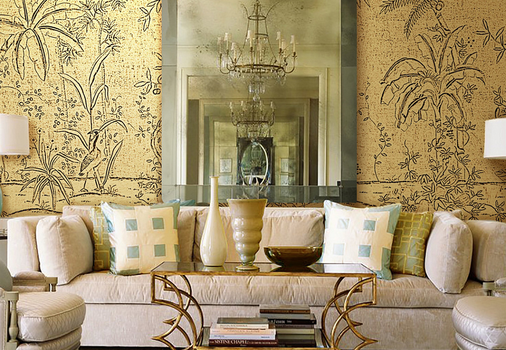 Обои Paul Montgomery Studio Endur Collection (Mural Sources) E-CH-111-BG1-GS/Toile Gold