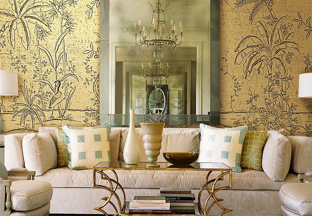 Обои Paul Montgomery Studio Endur Collection (Mural Sources) E-CH-111-BG1-GS/Toile Gold
