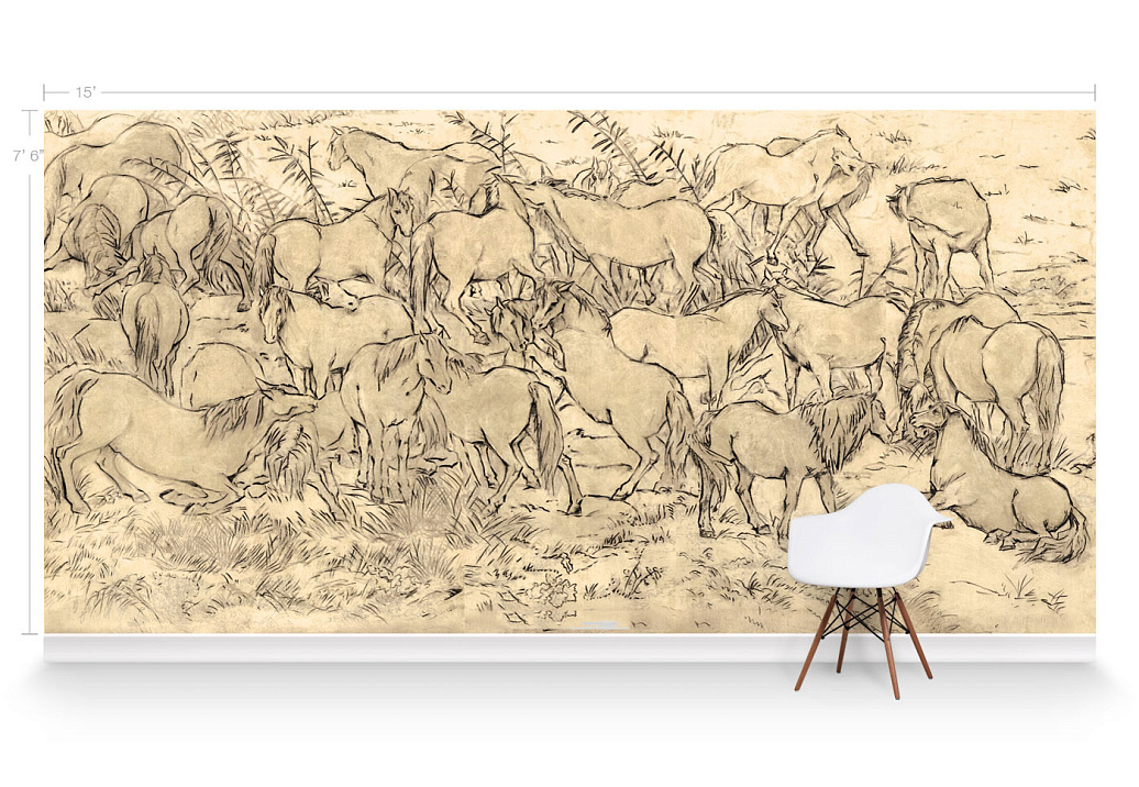 Обои Paul Montgomery Studio Endur Collection (Mural Sources) E-FL-065-GR1-SR/Sepia