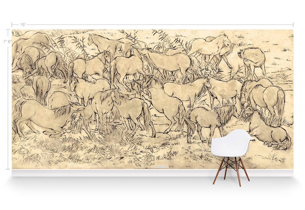 Обои Paul Montgomery Studio Endur Collection (Mural Sources) E-FL-065-GR1-SR/Sepia