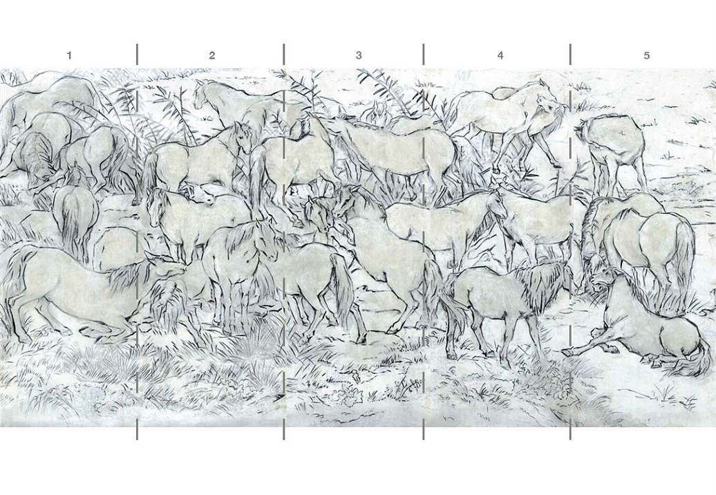 Обои Paul Montgomery Studio Endur Collection (Mural Sources) E-FL-065-GR1-SR/Silver