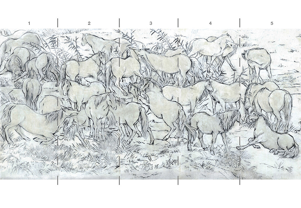 Обои Paul Montgomery Studio Endur Collection (Mural Sources) E-FL-065-GR1-SR/Silver