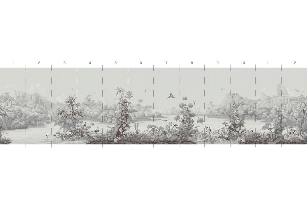 Обои Paul Montgomery Studio Murals For Unique Walls Amazonia/Grisaille