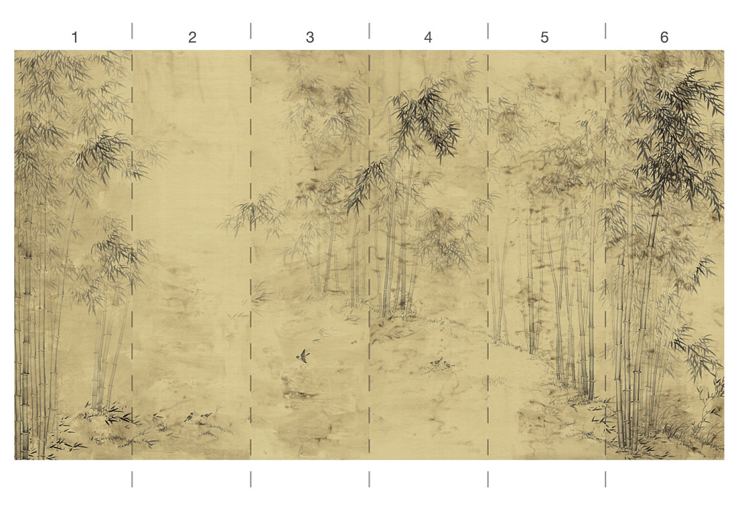 Обои Paul Montgomery Studio Murals For Unique Walls Bamboo Forest/Antiqued