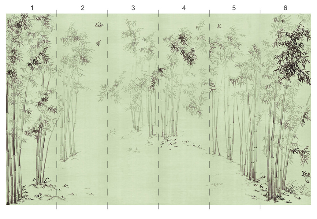 Обои Paul Montgomery Studio Murals For Unique Walls Bamboo Forest/Green