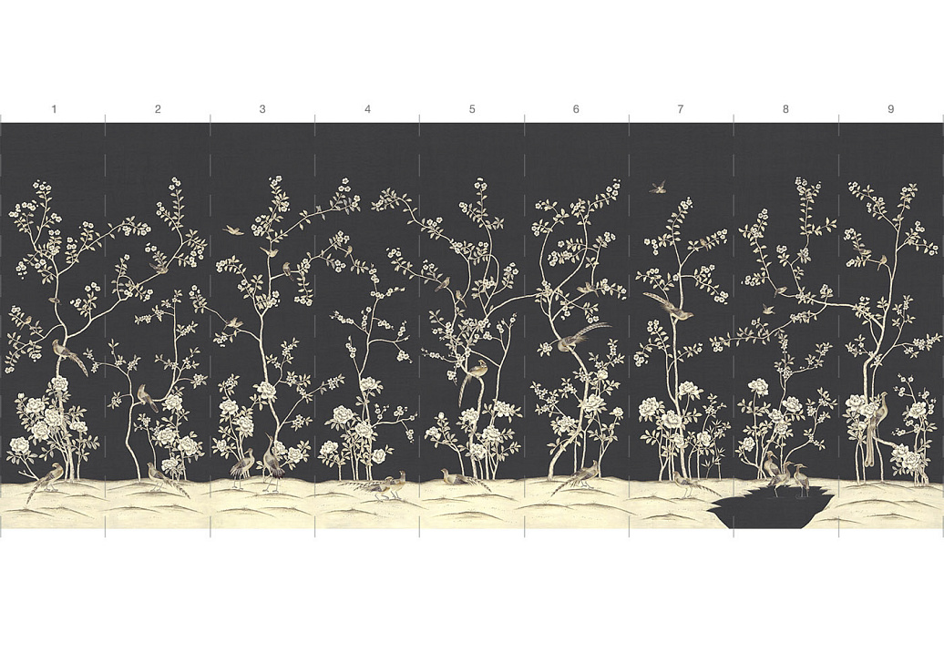 Обои Paul Montgomery Studio Murals For Unique Walls Maysong Charcoal/Charcoal