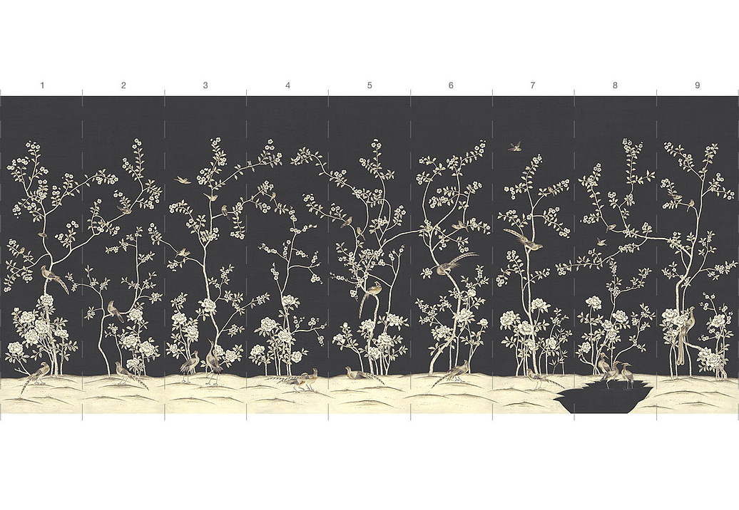 Обои Paul Montgomery Studio Murals For Unique Walls Maysong Charcoal/Charcoal