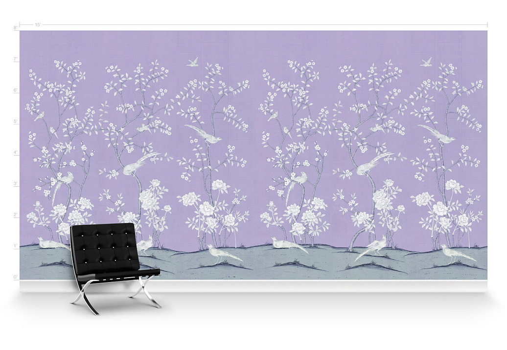 Обои Paul Montgomery Studio Murals For Unique Walls Maysong Paris/Lavender