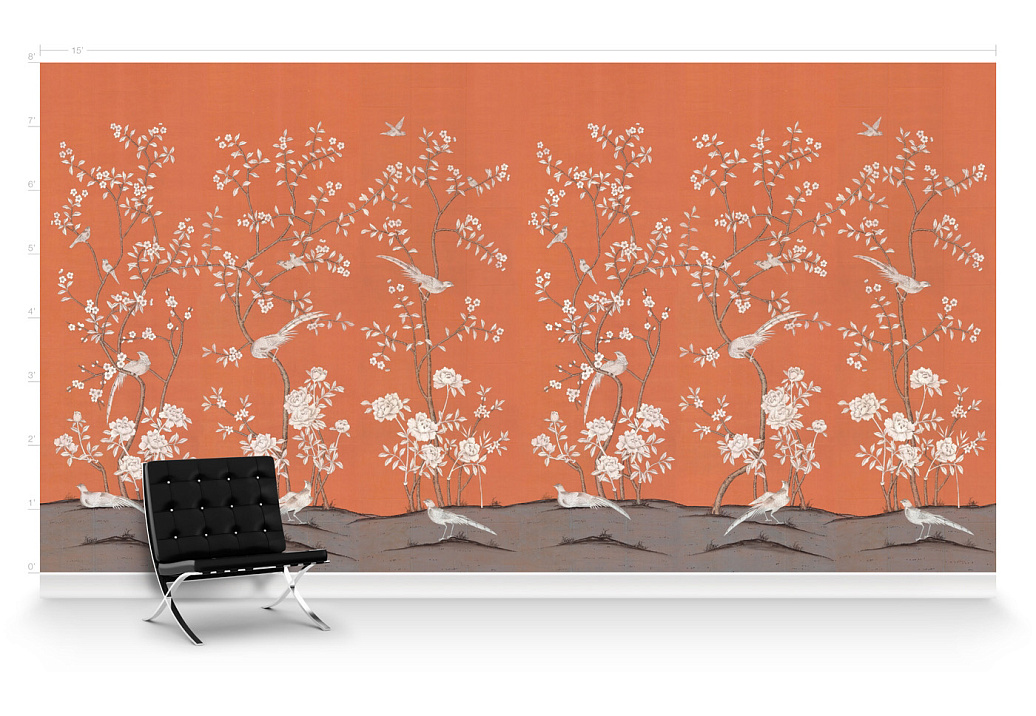 Обои Paul Montgomery Studio Murals For Unique Walls Maysong Paris/Orange