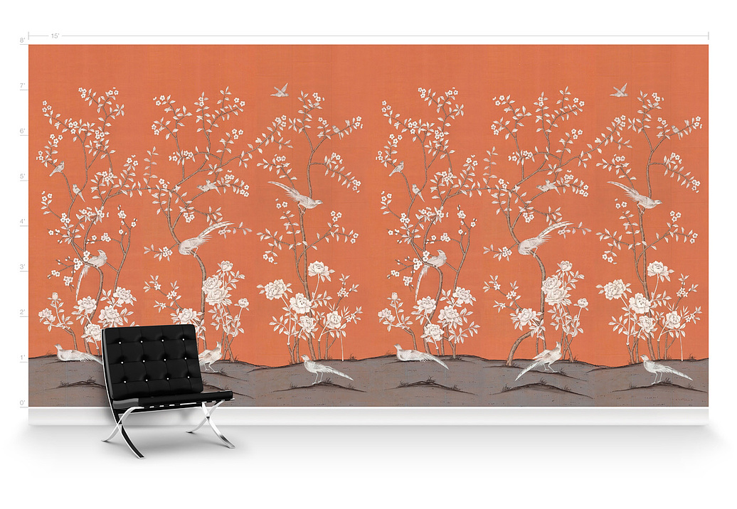 Обои Paul Montgomery Studio Murals For Unique Walls Maysong Paris/Orange