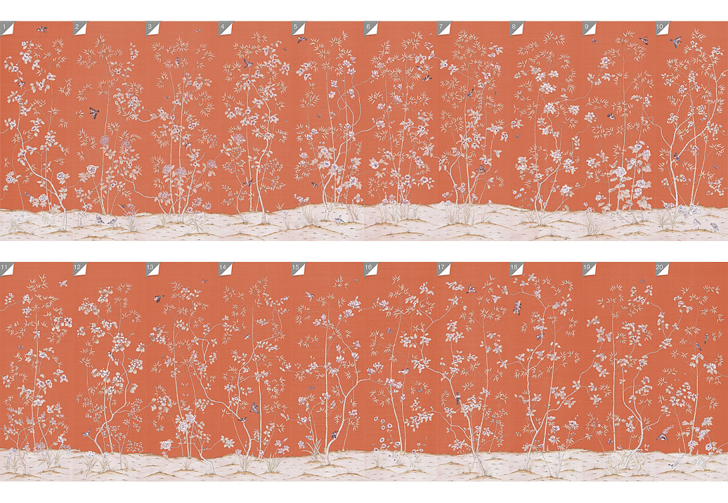 Обои Paul Montgomery Studio Murals For Unique Walls Palace Garden Orange/Orange