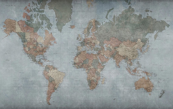 Российские обои Factura, коллекция Kids, артикул WORLD MAP/1