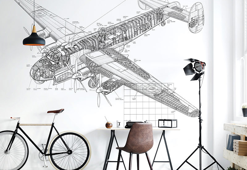 Обои Factura Kids DRAWING PLANE/1