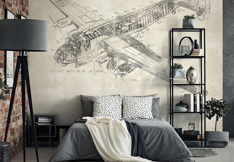 Обои Factura Kids DRAWING PLANE/2